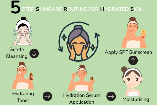 Skincare routine for hydrated skin