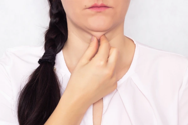 Causes of double chin, a women worrying about her double chin