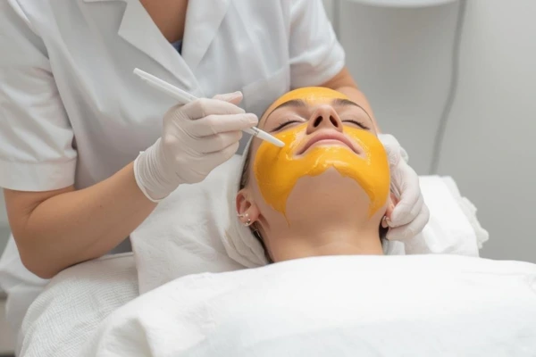 women taking yellow peel treatment