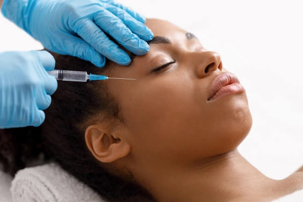 A women taking dermal fillers