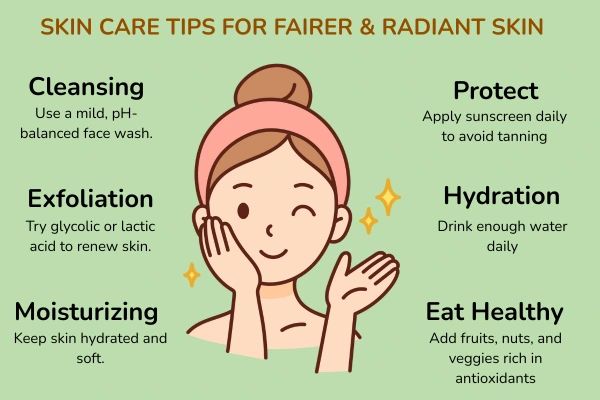 Skin care tips for fairer and radiant skin