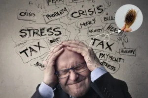 An image showcasing about stress hair loss