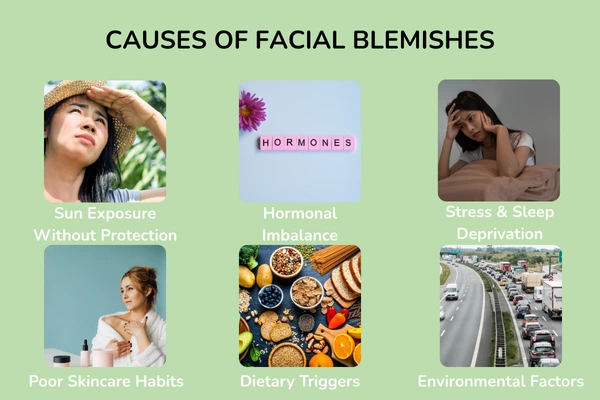 Causes of facial blemishes