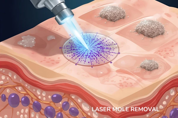 Q switched ND YAG laser mole removal treatment