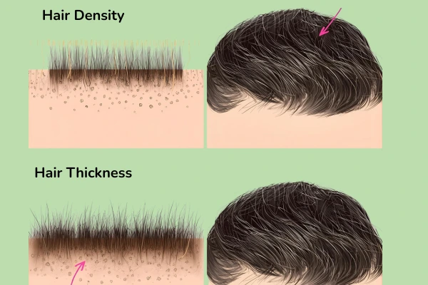 Hair density Vs hair thickness
