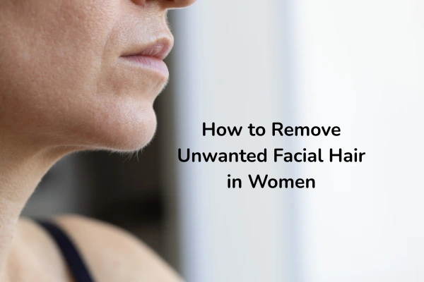A women with unwanted facial hair