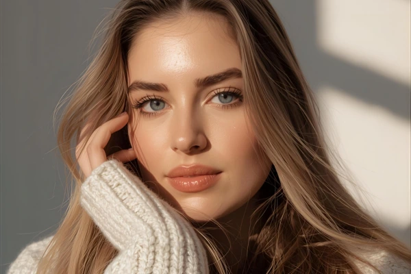 A women with a hydrating skin