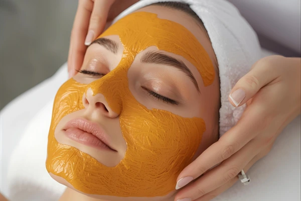 A women taking pumpkin treatment