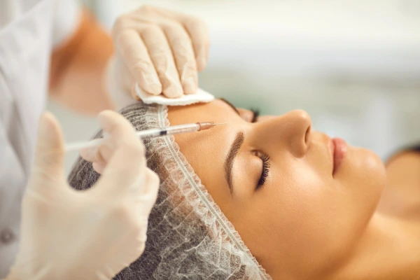 A women taking dermal fillers for her chicken pox scars