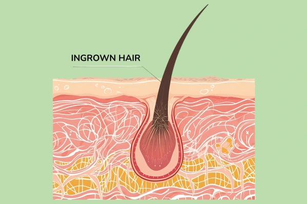 A image that explains how the ingrown hair looks like