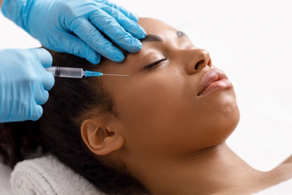 A women taking dermal fillers for dark circles under eye hallow ness