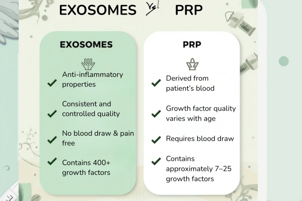 An image that explains about the exosomes and PRP hair treatment