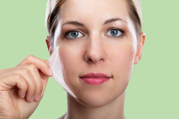 A women peeling after taking Chemical peel treatment
