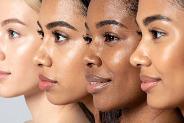 A women with different facial pigmentation