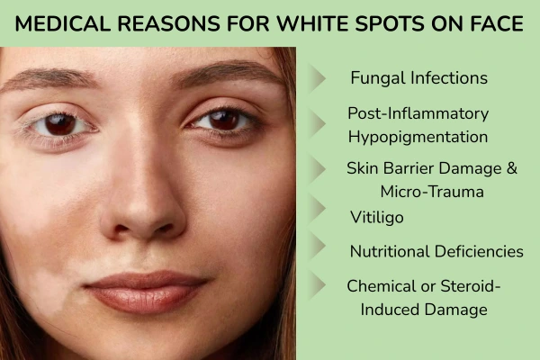Medical reasons of white spots on face