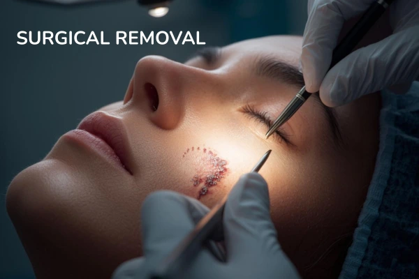 Surgical Removal Treatment for white spots on face