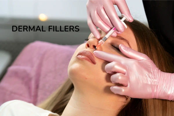 A dermatologist performing dermal fillers treatment