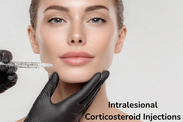 A women injecting intralesional injections