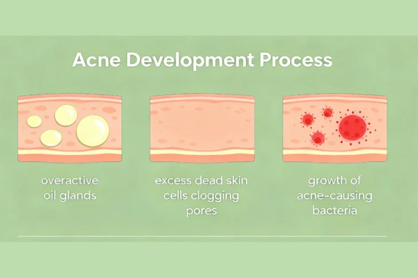 An image that explains how the acne form