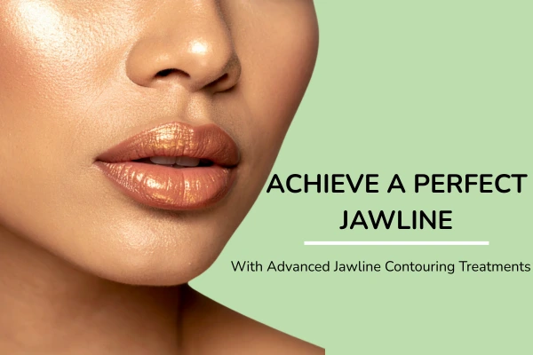 A middle aged women with a perfect jawline