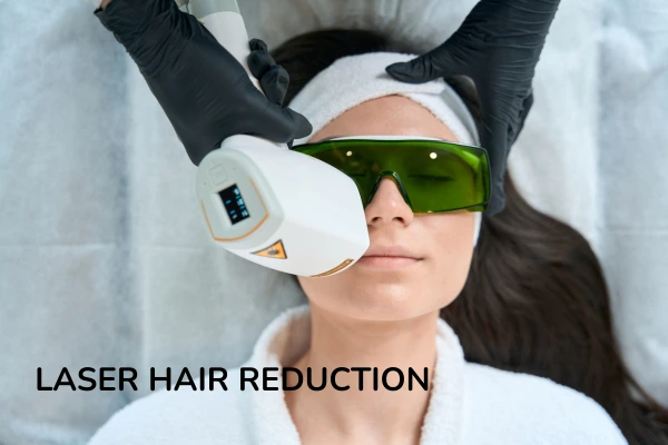 A women taking advanced laser hair removal treatment