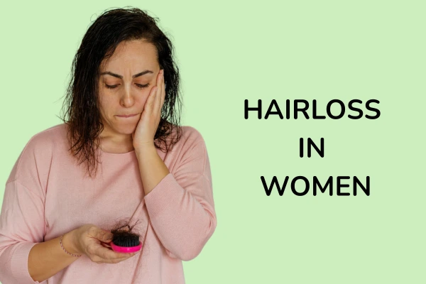 A women with hair loss in women