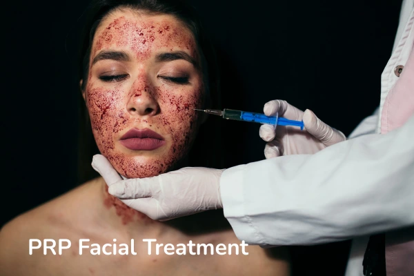 A women taking PRP facial treatment