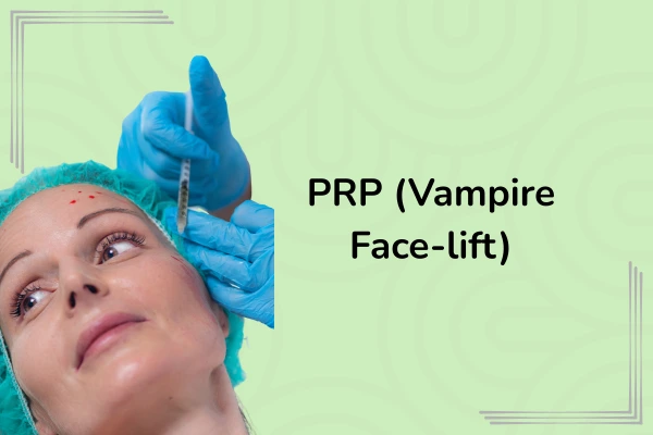 A women taking PRP Vampire face lift
