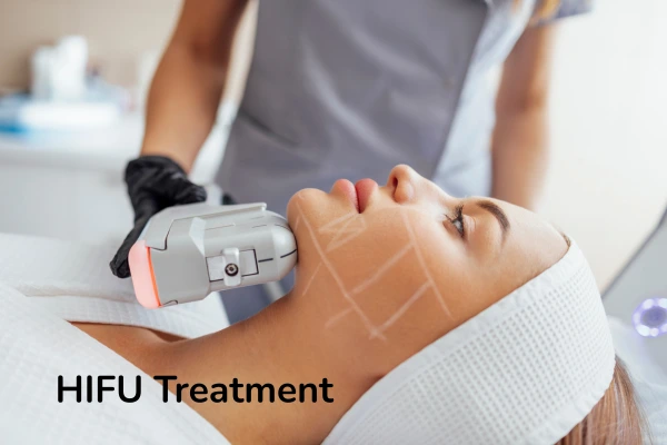 A women taking HIFU treatment