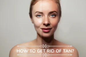 a WOMEN WITH AND WITHOUT TAN AFTER TREATMENT