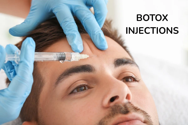 A person taking botox injections in a clinical environment