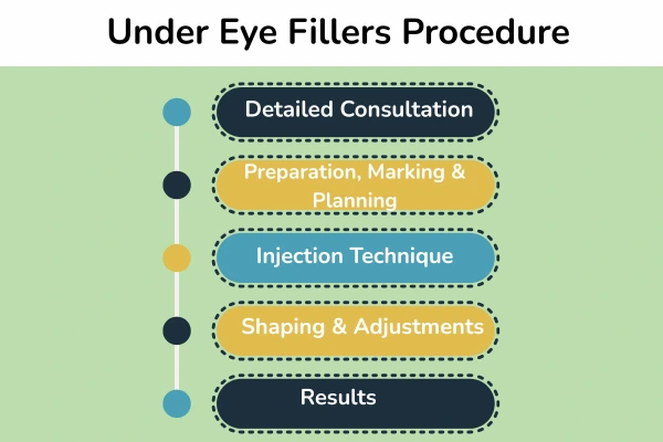 Detailed steps of the under eye fillers procedure
