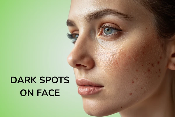 a WOME WITH DARK SPOTS ON FACE