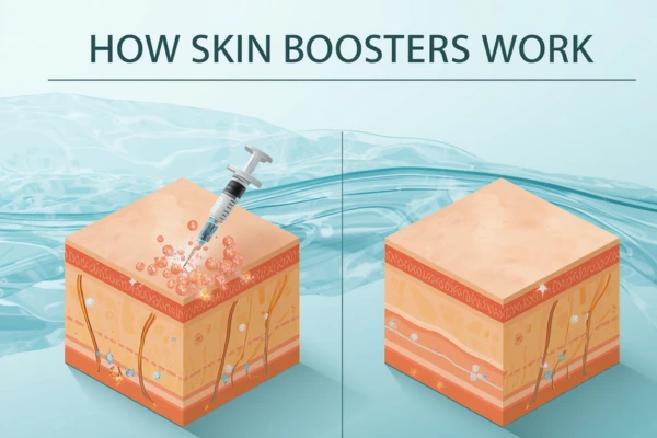 Image that explains how does the skin booster works