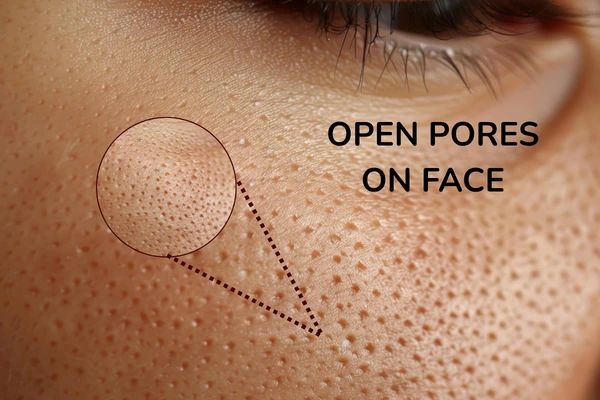 Open pores on face