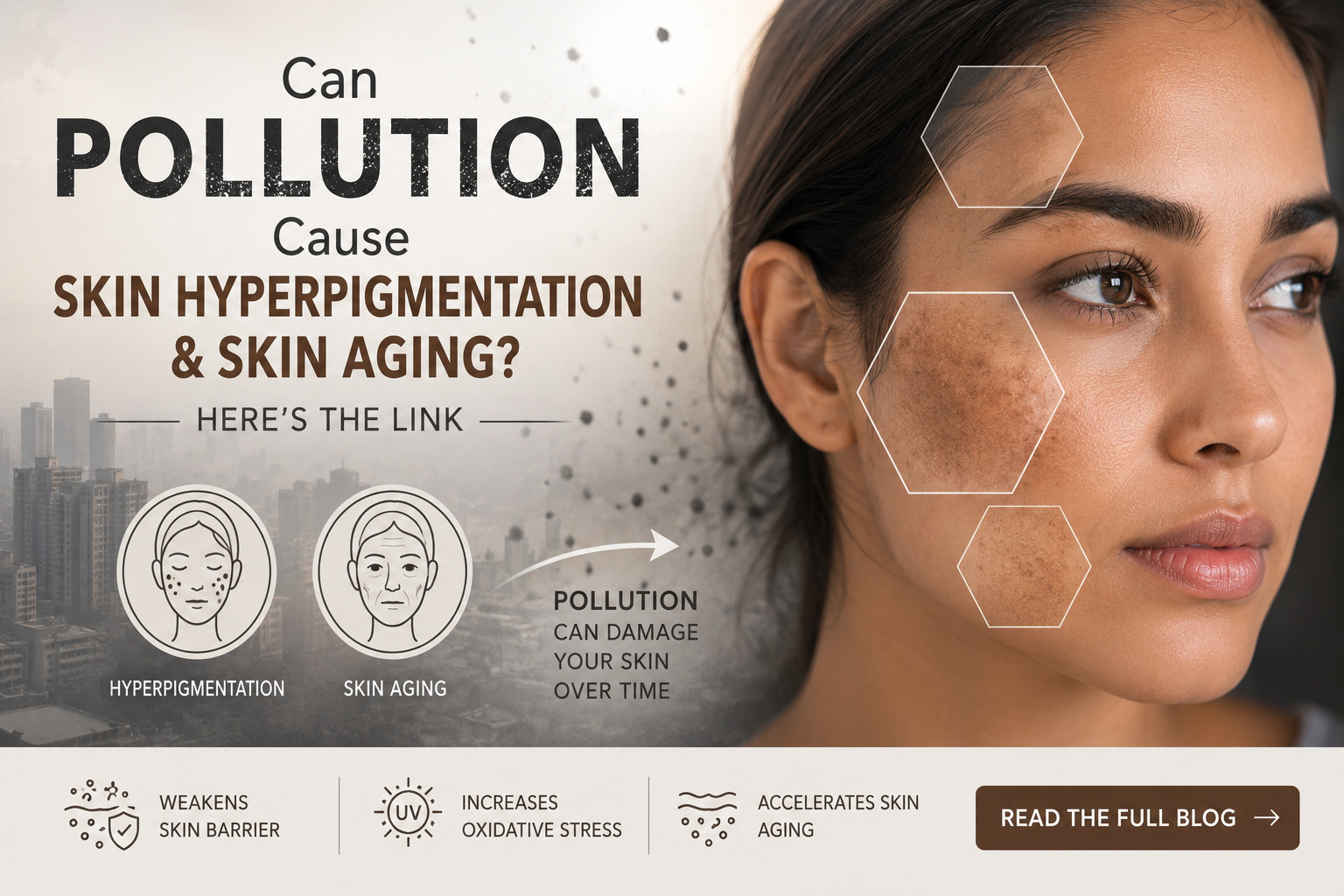 A women with pollution damage