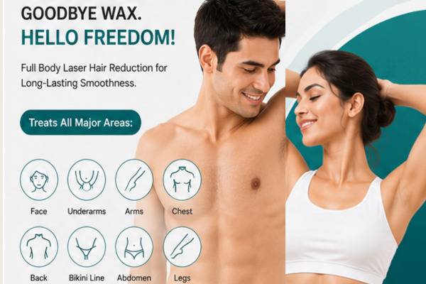 Full body laser hair reduction for long lasting smoothness