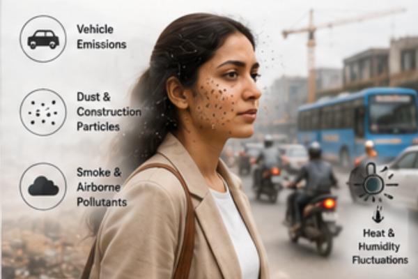 Bangalore traffic impacting skin