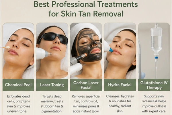 Professional treatments to remove skin tan on face